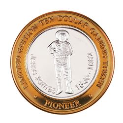 .999 Silver Pioneer Hotel & Gambling Hall $10 Casino Limited Edition Gaming Token