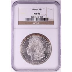 1880-S $1 Morgan Silver Dollar Coin NGC MS65