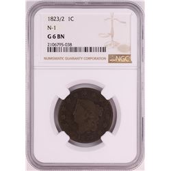 1823/2 N-1 Coronet Head Large Cent Coin NGC G6 BN