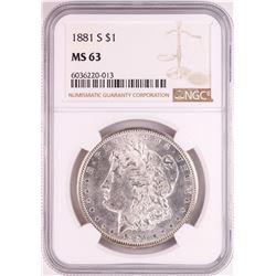 1881-S $1 Morgan Silver Dollar Coin NGC MS63 Nice Toning