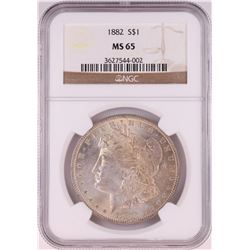 1882 $1 Morgan Silver Dollar Coin NGC MS65