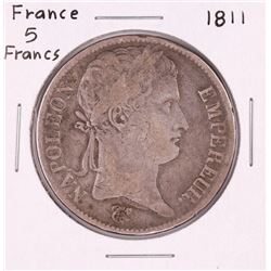 1811 France 5 Francs Coin