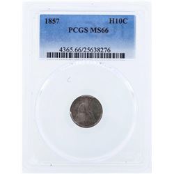 1857 Seated Liberty Half Dime Coin PCGS MS66