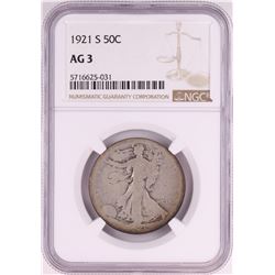 1921-S Walking Liberty Half Dollar Coin NGC AG3