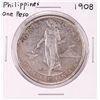 Image 1 : 1908 Philippines One Peso Silver Coin
