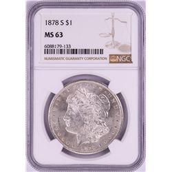 1878-S $1 Morgan Silver Dollar Coin NGC MS63