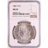Image 1 : 1881-S $1 Morgan Silver Dollar Coin NGC MS63 Nice Toning