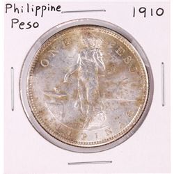 1910 Philippine Peso Silver Coin