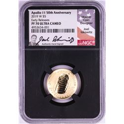 2019-W $5 Proof Apollo 11 50th Anniversary Gold Coin NGC PF70 Ultra Cameo ER Signed