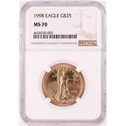 1998 $25 American Gold Eagle Coin NGC MS70