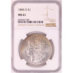 1884-O $1 Morgan Silver Dollar Coin NGC MS61 Nice Toning