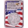 Image 1 : 2019-W $1 Proof American Silver Eagle Coin NGC PF70 Ultra Cameo Congratulations Flag