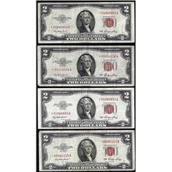 Lot of (4) 1953 $2 Legal Tender STAR Notes