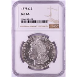 1878-S $1 Morgan Silver Dollar Coin NGC MS64