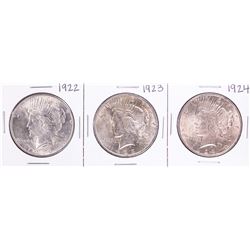 Lot of 1922-1924 $1 Peace Silver Dollar Coins