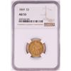 Image 1 : 1869 $3 Indian Princess Head Gold Coin NGC AU53