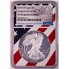 Image 1 : 2018-W $1 Proof American Silver Eagle Coin NGC PF69 Ultra Cameo Congratulations Flag