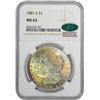 Image 2 : 1881-S $1 Morgan Silver Dollar Coin NGC MS63 CAC Amazing Toning