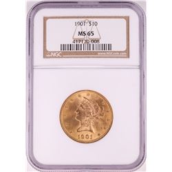 1901 $10 Liberty Head Eagle Gold Coin NGC MS65