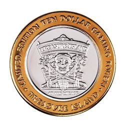 .999 Fine Silver Treasure Island Las Vegas, Nevada $10 Limited Edition Gaming Token