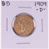 Image 1 : 1909-D $5 Indian Head Half Eagle Gold Coin
