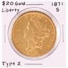 Image 1 : 1871-S $20 Liberty Head Double Eagle Gold Coin