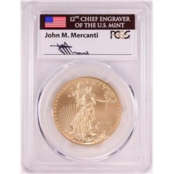 2016-W $50 Burnished American Gold Eagle Coin PCGS SP70 John Mercanti Signature