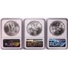 Image 2 : Lot of (3) 1979Mo Mexico 1 Onza Silver Coins NGC MS62