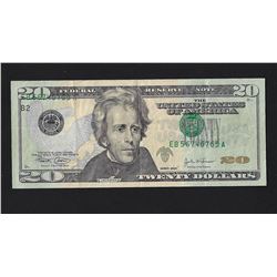 2004 $20 Federal Reserve Misalignment ERROR Note