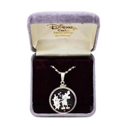 1987 Disney Pendant & Chain Steamboat Willie 1/4 oz .999 Fine Silver Medal