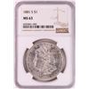 Image 1 : 1881-S $1 Morgan Silver Dollar Coin NGC MS63 Nice Toning