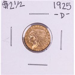 1925-D $2 1/2 Indian Head Quarter Eagle Gold Coin