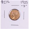Image 1 : 1925-D $2 1/2 Indian Head Quarter Eagle Gold Coin