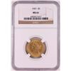 Image 1 : 1907 $5 Liberty Head Half Eagle Gold Coin NGC MS61