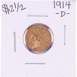 1914-D $2 1/2 Indian Head Quarter Eagle Gold Coin