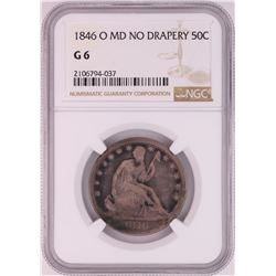 1846-O MD No Drapery Seated Liberty Half Dollar Coin NGC G6