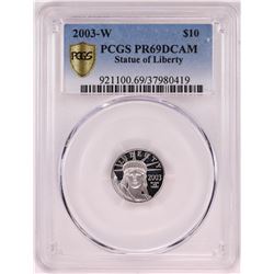 2003-W $10 American Platinum Eagle Coin PCGS PR69DCAM