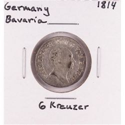 1814 Germany Bavaria 6 Kreuzer Silver Coin