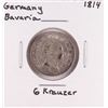 Image 1 : 1814 Germany Bavaria 6 Kreuzer Silver Coin