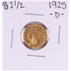 Image 1 : 1925-D $2 1/2 Indian Head Quarter Eagle Gold Coin