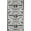 Image 1 : Uncut Sheet of (3) March 3, 1863 Three Cents Third Issue Fractional Currency Notes
