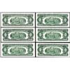 Image 2 : Lot of (6) 1963 $2 Legal Tender Notes