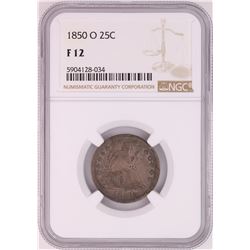 1850-O Seated Liberty Quarter Coin NGC F12