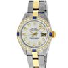 Image 2 : Rolex Ladies Two Tone 18K Gold Bezel Silver Diamond & Sapphire Datejust Watch