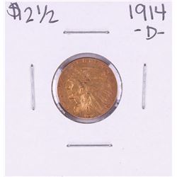 1914-D $2 1/2 Indian Head Quarter Eagle Gold Coin