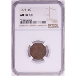 1875 Indian Head Cent Coin NGC AU58BN