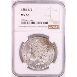 1881-S $1 Morgan Silver Dollar Coin NGC MS63 Nice Toning