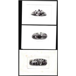 Lot of (3) 1800's Vignette from Original Proof Plates