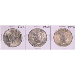 Lot of 1922-1924 $1 Peace Silver Dollar Coins