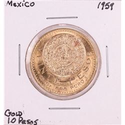 1959 Mexico 10 Pesos Gold Coin